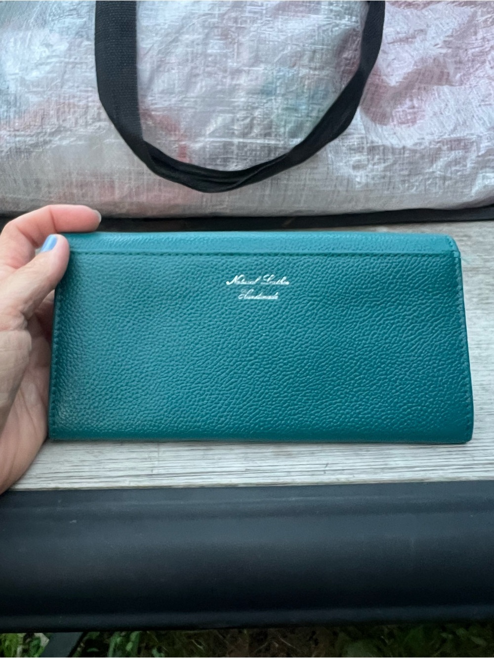 Osprey London Turquoise Pebbled Leather Wallet Continental Clutch Luxury